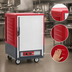 Thumbnail image #3 for Metro C5 3 Series Mobile Half-Height Heated Holding Cabinet with Full-Length Solid Door, Lip Load Slides, Red, 17-Pan Capacity
