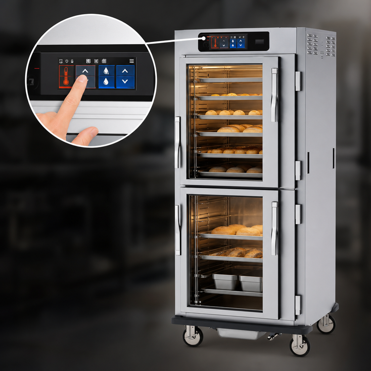 Product image #3 for Metro C5 9 Series Full-Height Mobile Pass-Thru Controlled Humidity Heated Holding and Proofing Cabinet with Solid & Glass Dutch Doors