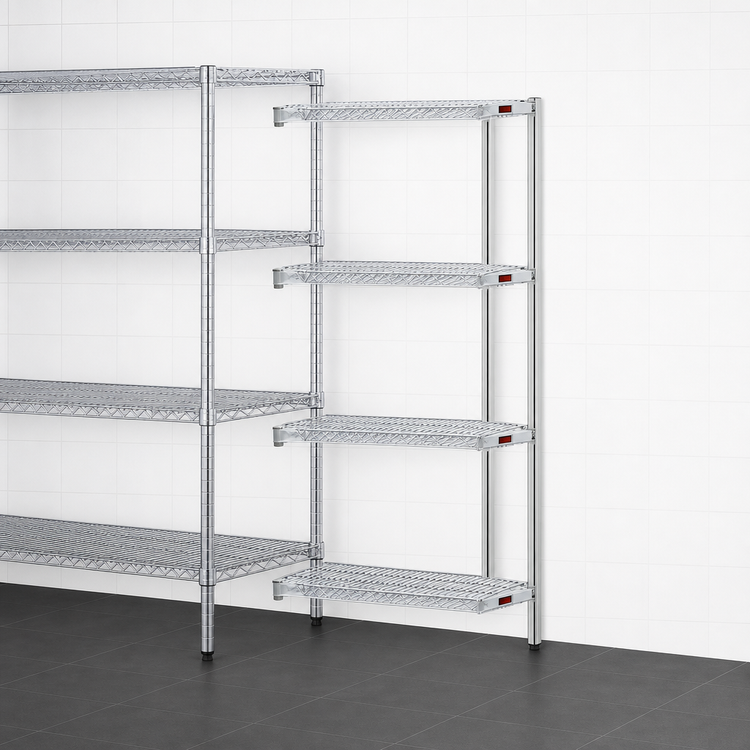 Product image #3 for Eagle Group 4-Tier Add-On Wire Shelving Unit, 36 x 24 x 74 Inches, Stainless Steel Finish