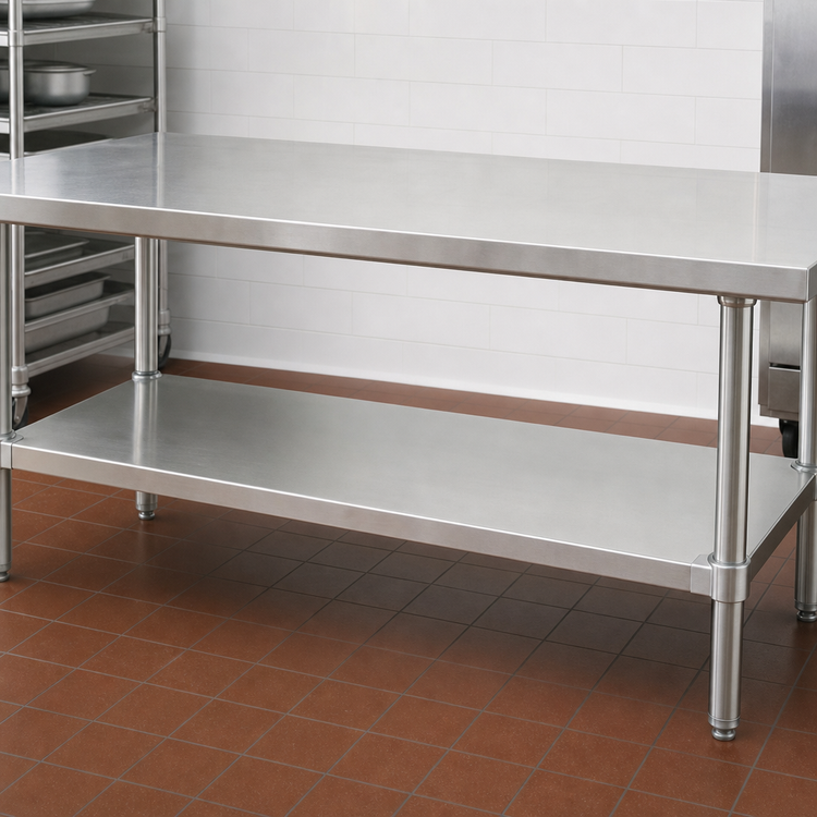 Product image #3 for Advance Tabco 18 Gauge Stainless Steel Undershelf for 72 x 30 Inch Work Tables