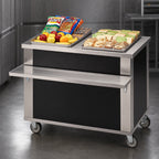Thumbnail image #3 for Dinex DineXpress DXP4CU 60-Inch Mobile Modular Stainless Steel Beverage Counter with Open Base and Drain Trough