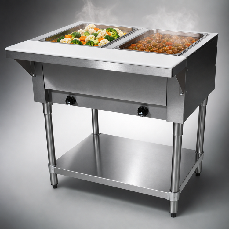 Product image #3 for Advance Tabco Triumph Supreme 31-13/16 Inch Wide 2-Well LP Gas Hot Food Table with Undershelf