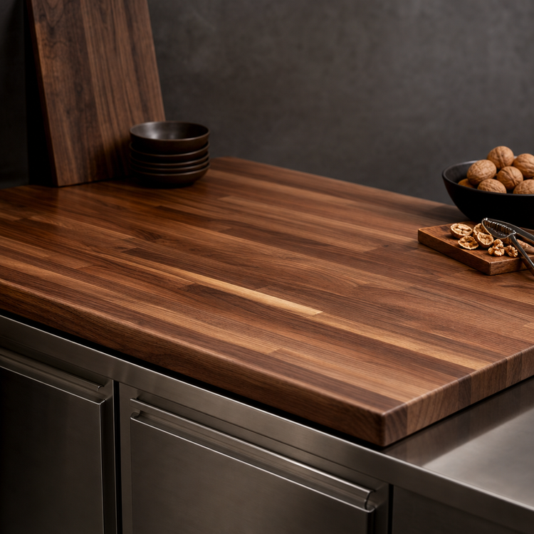 Product image #3 for Boos Block Blended Rail American Black Walnut Kitchen Countertop, 60 x 30 x 1-1/2 Inch, Oil Finish