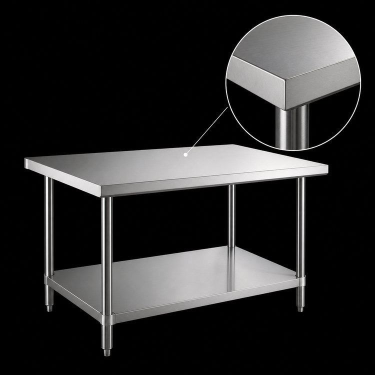 Product image #3 for Steel Works Stainless 24 x 72-Inch Stainless Steel Work Table with Undershelf