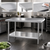 Thumbnail image #3 for Eagle Spec-Master Marine Series Flat Top Stainless Steel Work Table, 120W x 24D, Galvanized Base with Adjustable Undershelf