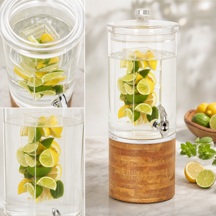 Product image #3 for Madera Round 1.5 Gallon Infusion Beverage Dispenser with Wood Base