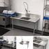 Thumbnail image #3 for BK Resources 36-Inch Straight Soiled Dish Table with Right-to-Left Operation, Pre-Rinse Sink, and Galvanized Legs