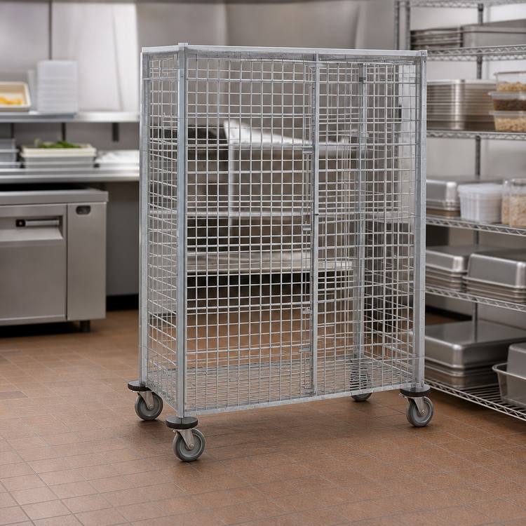 Product image #3 for Metro Super Erecta Mobile Stainless Steel Security Cage, 50-1/2"W x 28-1/16"D x 62"H