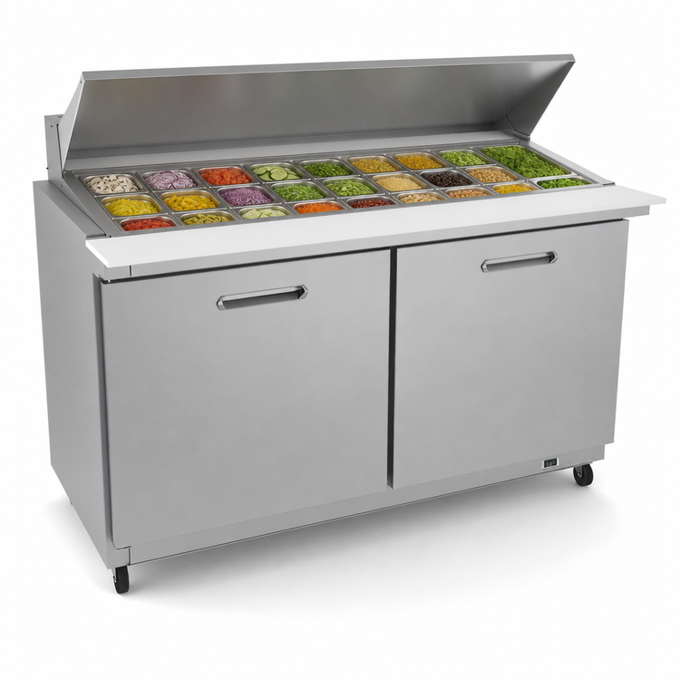 Product image #4 for Kelvinator Commercial 61-Inch 2-Section Mega Top Refrigerated Sandwich/Salad Prep Table, 24 1/6-Pan Capacity