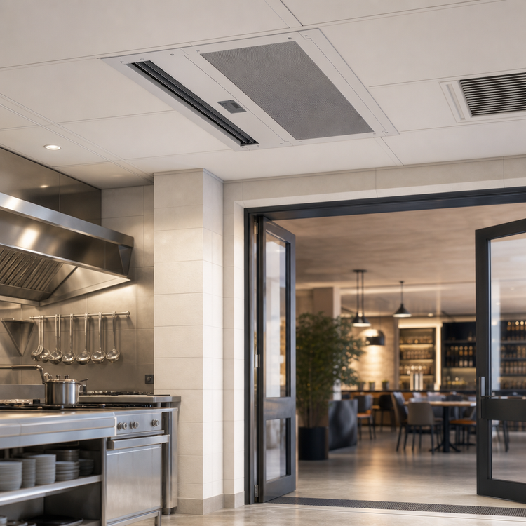 Product image #3 for Berner Architectural Recessed 16 Electric Heated In-Ceiling Air Curtain, 96 Inch, 3-Motor, Three-Phase