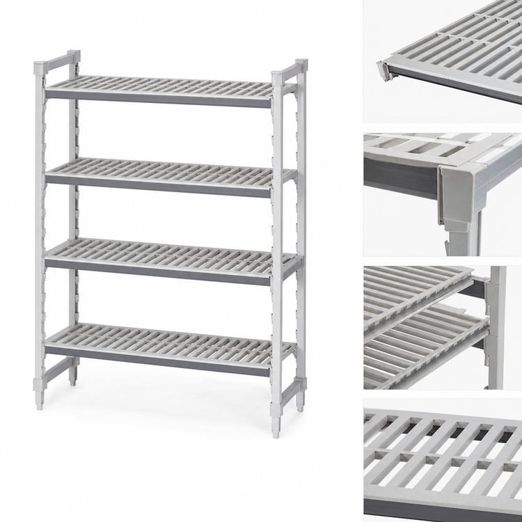 Product image #3 for Cambro Camshelving Elements XTRA 5-Shelf Vented Universal Shelf Kit, 21 x 42 Inches, Speckled Gray