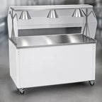 Thumbnail image #3 for Vollrath 2-Series Affordable Portable™ 38723W 46-Inch Mobile Utility Station with Stainless Steel Top, Breath Guard and Sliding-Door Storage