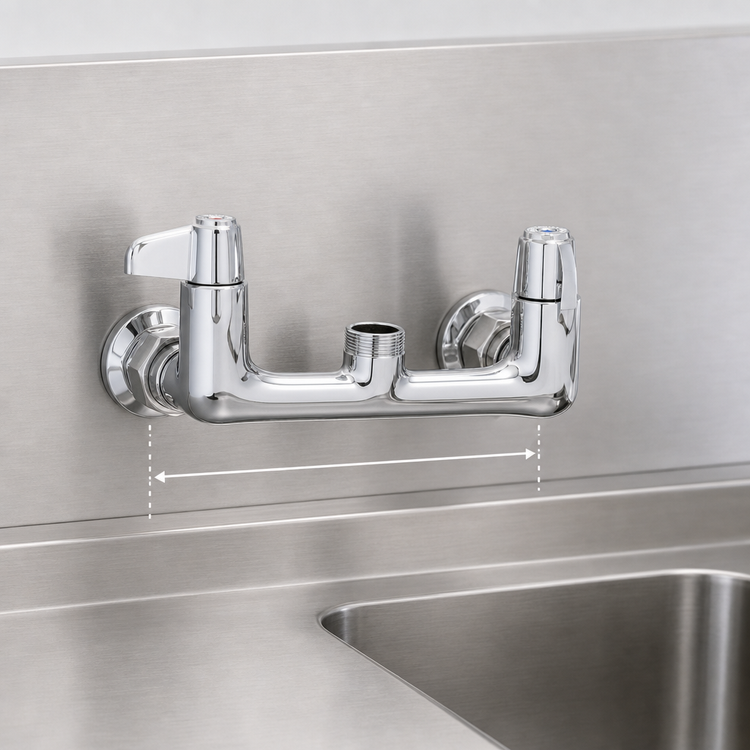 Product image #3 for Equip 8-Inch Wall Mount Mixing Faucet Body, 8-Inch Centers, Less Nozzle