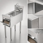 Thumbnail image #4 for Perlick Corporation Quick Ship TSF12HS-STK Freestanding Underbar Hand Sink, 12 x 24 in, Stainless Steel, Faucet, Soap & Towel Dispensers