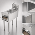 Thumbnail image #4 for Perlick 12 Inch x 24 Inch Freestanding Underbar Hand Sink Kit with Faucet, Soap Dispenser, Paper Towel Holder, Wet Waste Pan and Side Splashes