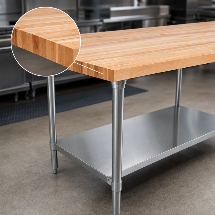 Product image #3 for John Boos JNS20A Wood Top Work Table with Adjustable Undershelf, 108 x 36 x 35 Inches, Northern Hard Rock Maple