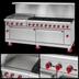 Thumbnail image #3 for American Range 72-Inch Gas Restaurant Range with Left Griddle, 8 Open Burners, Left Standard Oven, and Storage Base
