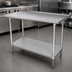 Thumbnail image #3 for Advance Tabco 84-Inch x 30-Inch Stainless Steel Work Table with 1-1/2-Inch Rear Up-Turn and Galvanized Undershelf