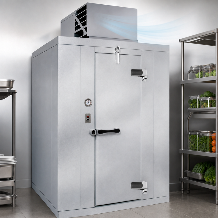 Product image #3 for Polar-Pak Indoor Walk-In Cooler with Top-Mounted Self-Contained Refrigeration, With Floor, 5'10" x 9'8" x 8'6.25"