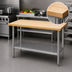 Thumbnail image #3 for Eagle Group 96-Inch x 30-Inch Hardwood Top Work Table with Galvanized Undershelf