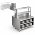 Thumbnail image #3 for Randell RCR-72.5 Right Chef-Side Modular Chef Service Counter Section with Plate Storage Cabinet and Double Overshelf, 72-1/2 Inch, Stainless Steel