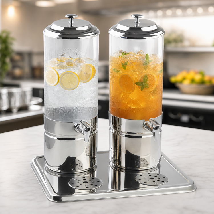 Product image #3 for Double Reservoir Polycarbonate Beverage Dispenser with Stainless Steel Base, 4 Gallon