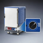 Thumbnail image #3 for Metro C5 Insulation Armour C535-MFS-L-BU Half-Height Mobile Heated Holding & Proofing Cabinet, Blue, Solid Door, 17 Full-Size Pan Capacity