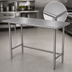 Thumbnail image #3 for Advance Tabco 48-Inch x 24-Inch 14-Gauge 304 Stainless Steel Flat Top Work Table with Open Base