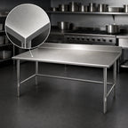 Thumbnail image #3 for Eagle Group Deluxe T2484STEB-BS 84-Inch Stainless Steel Work Table, 24-Inch Deep, 4-1/2-Inch Backsplash, Open Base