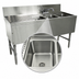 Thumbnail image #3 for Advance Tabco Prestige Supreme 3-Compartment Underbar Sink Unit with Left Drainboard and Deck Mount Faucet