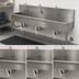 Thumbnail image #3 for Advance Tabco 60-Inch 3-Station Wall-Mounted Knee-Operated Hand Wash Sink with Gooseneck Spouts and Basket Drain