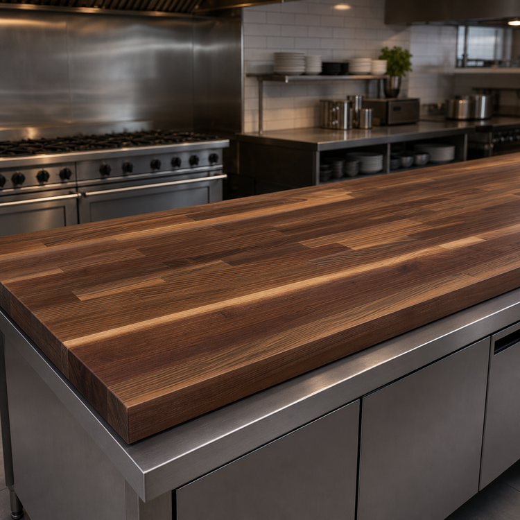 Product image #3 for Boos Block 72" x 30" American Black Walnut Blended Edge Grain Kitchen Countertop with Varnique Finish