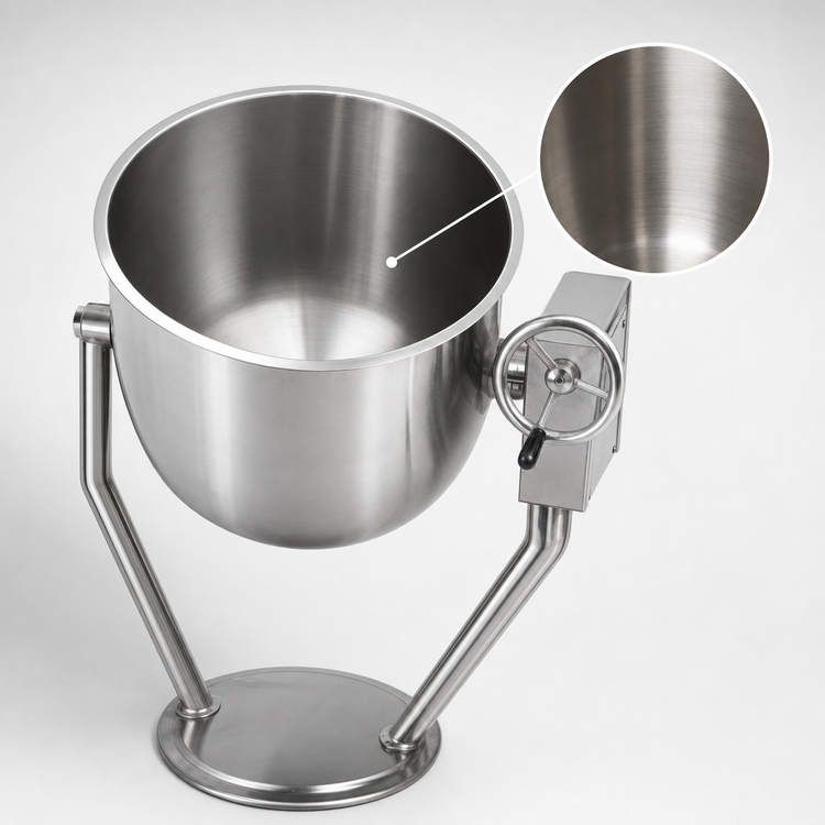 Product image #3 for Legion TWP-40 40-Gallon Direct Steam Tilting Kettle with Pedestal Base