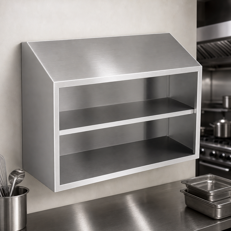Product image #3 for Eagle Group WCO-30 Wall-Mounted Open-Front Stainless Steel Wall Cabinet, 30 W x 15 D x 28 H