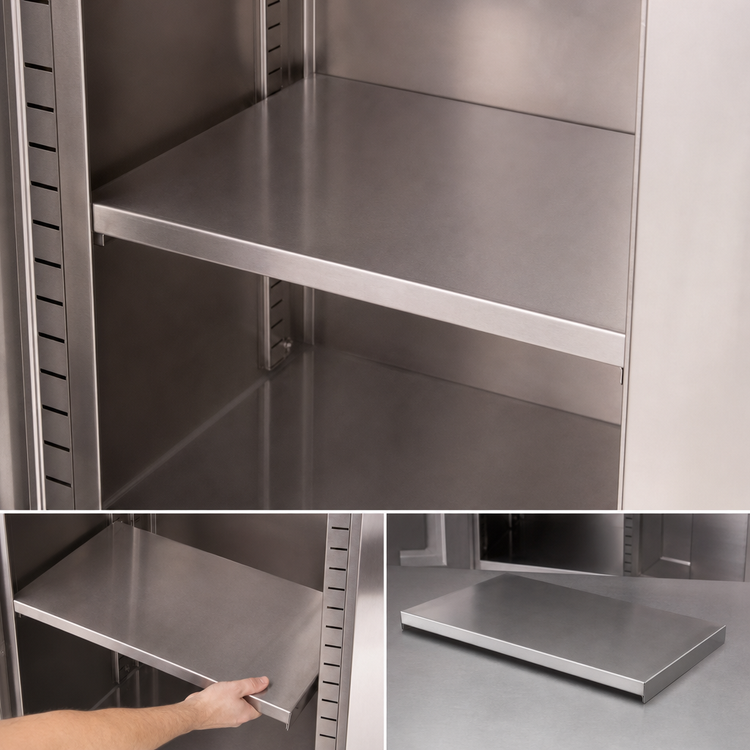 Product image #3 for BK Resources 18-Gauge Stainless Steel Removable Shelf for 30 x 48 Inch Cabinet Base Chef Tables