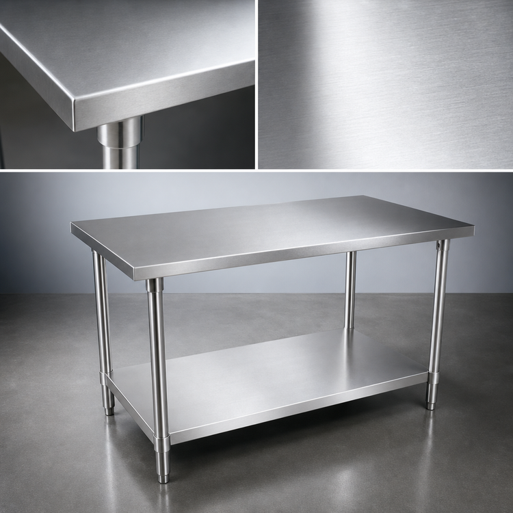 Product image #3 for John Boos Stallion 84-Inch x 24-Inch 16-Gauge Stainless Steel Work Table with Adjustable Undershelf