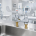 Thumbnail image #3 for T&S Brass Medical Deck-Mount Faucet with Cast Basin Spout, Aerator, and 4-Inch Wrist Action Handles
