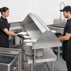 Thumbnail image #3 for John Boos DTSS-3072-S Double-Sided Solid Stainless Steel Sorting Shelf for Soiled Dish Tables, 72 x 30-1/2 x 32 Inches