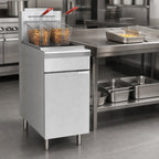 Thumbnail image #3 for Koolmore KM-FDF50-NG 50 lb Vertical Floor-Standing Natural Gas Deep Fryer, 120,000 BTU, Thermostatic Controls, Stainless Steel