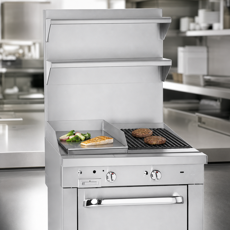 Product image #3 for Southbend Platinum 32-Inch Modular Gas Countertop Heavy Duty Range with 16-Inch Hot Top and 16-Inch Charbroiler
