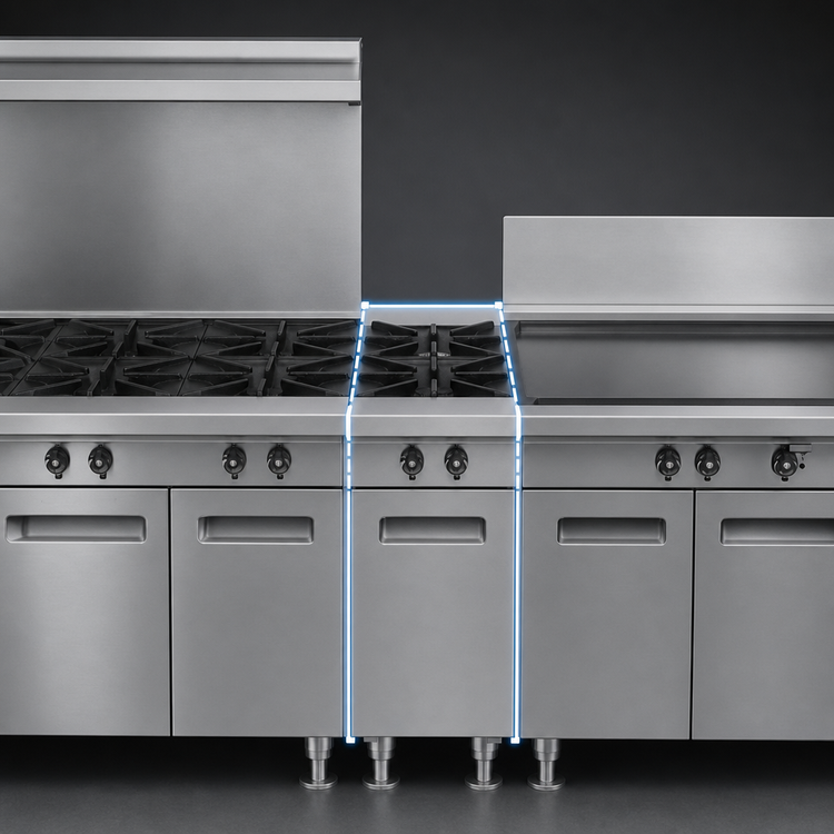 Product image #3 for Garland Master Series M12T 12-Inch Modular Gas Open Burner Add-A-Unit Range Attachment with 2 Burners