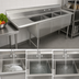 Thumbnail image #3 for Advance Tabco 3-Compartment Fabricated Sink with Left Drainboard, 18 x 24 x 14-Inch Bowls, 16-Gauge 304 Stainless Steel