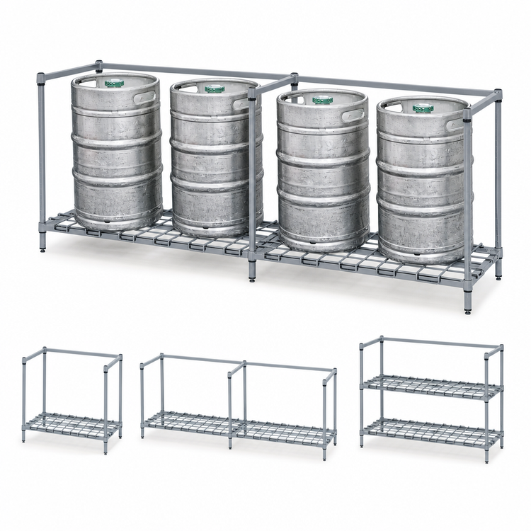 Product image #3 for Quantum Modular Wire Dunnage Rack, 36 x 18 x 34 Inches, Gray Epoxy Antimicrobial Finish