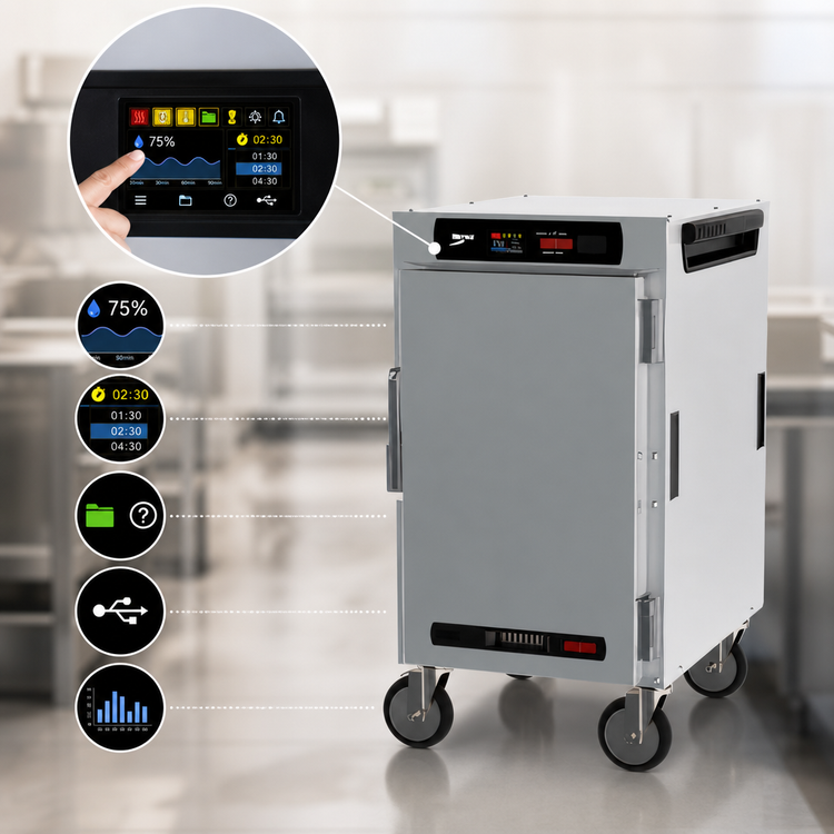Product image #4 for Metro HotBlox Narrow 8-Pan Half-Height Mobile Insulated Holding Cabinet, Digital Touchscreen, Solid Door
