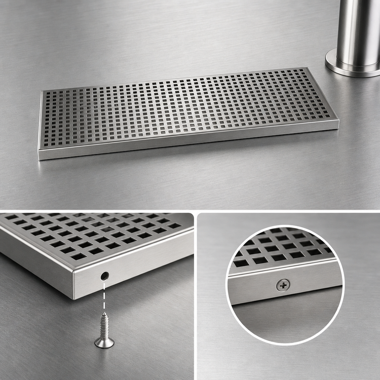 Product image #3 for Micro Matic Surface Mount Stainless Steel Drip Tray Trough with Perforated Screen, 24 x 8 Inches