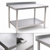 Thumbnail image #3 for Klinger's Trading Heavy Duty Stainless Steel Work Table with Backsplash and Undershelf, 48 x 30 x 38 Inches