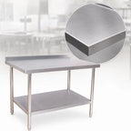 Thumbnail image #3 for Klinger's Trading ABST1848 48-Inch x 18-Inch Stainless Steel Work Table with 2-Inch Backsplash and Undershelf