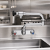 Thumbnail image #3 for Fisher Backsplash Mount Pre-Rinse Faucet, 8-Inch Centers, 10-Inch Control Swing Spout, 10-Inch Double-Jointed Spout