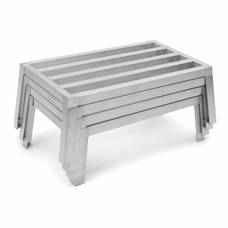 Product image #3 for Eagle Group Nesting Stackable Aluminum Dunnage Rack, 24 x 18 x 12 Inches, 3,200 lb Capacity