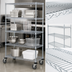 Thumbnail image #3 for Quantum 60 Inch W x 24 Inch D x 69 Inch H Mobile Chrome-Plated Wire Shelving Cart with 4 Shelves